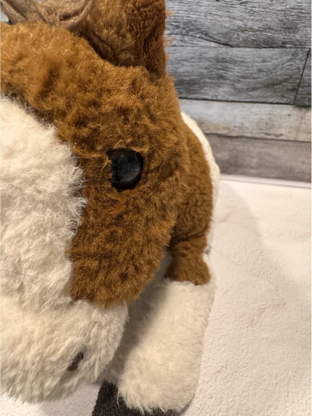 FAO Schwarz Pony Plush 14 inch Stuffed Animal Brown White Lying Down